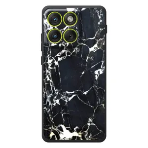 Чехол с текстурой Мрамора на Мо Motorola Edge 70 (Чёрный мрамор)