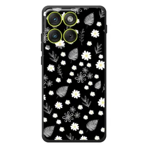 Чехлы с тематикой "ЦВЕТЫ" на Motorola Edge 70 (цветение на чорном)