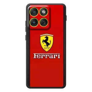 Силиконовый бампер с картинкой машины на Motorola Edge 70 (Ferrari Logo)