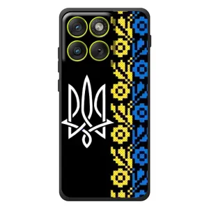 Силиконовый Чехол на Motorola Edge 70 (Герб и вышыванка)