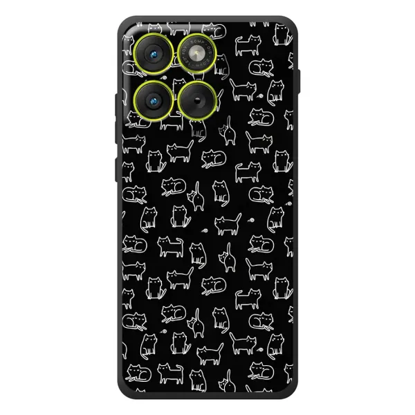 Чехол с рисунком «Котики на черном» для Motorola Edge 70 Чехол с рисунком «Котики на черном» для Motorola Edge 70
