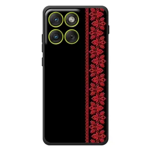 Силиконовый Чехол на Motorola Edge 70 (Красная Вышиванка)