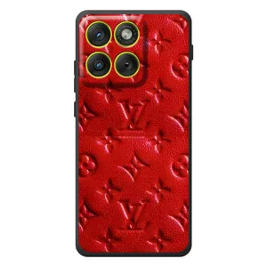 Текстурный Чехол Louis Vuitton для Мо Motorola Edge 70 (Красный ЛВ)