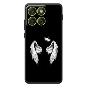 Чохол (Корона на чорному фоні) для Motorola Eдж 70 (Крила і корона)