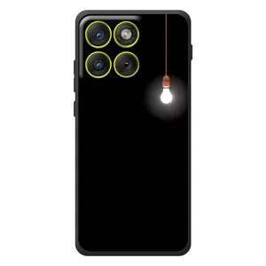 Чехол с картинками на черном фоне для Motorola Edge 70 (Лампочка)