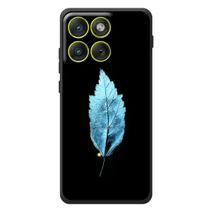Чехол с картинками на черном фоне для Motorola Edge 70 (Листочек)