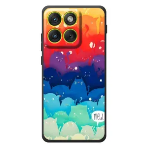 Силиконовый чехол с котиком для Motorola Edge 70 (Mew)