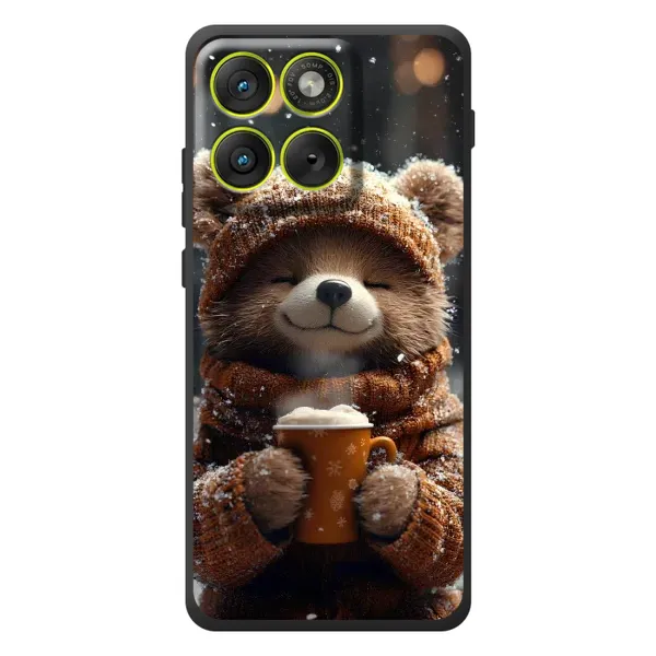Чехол с рисунком «Медвежонок с кофе» для Motorola Edge 70 Чехол с рисунком «Медвежонок с кофе» для Motorola Edge 70