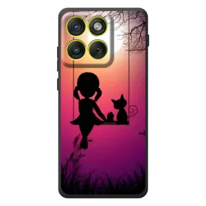 Девчачий Чехол для Motorola Edge 70 (На качели)
