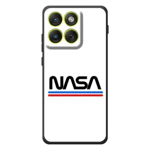 Силиконовый бампер с принтом "Наса" на Motorola Edge 70 (NASA на белом фоне)