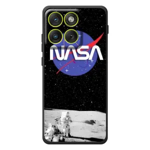 Силиконовый бампер с принтом "Наса" на Motorola Edge 70 (Nasa на луне)