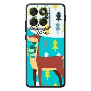 Силиконовый бампер с картинкой животных для Motorola Edge 70 (Олень с шарфом)
