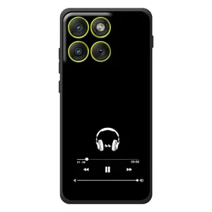 Чехол с картинками на черном фоне для Motorola Edge 70 (Плеер)