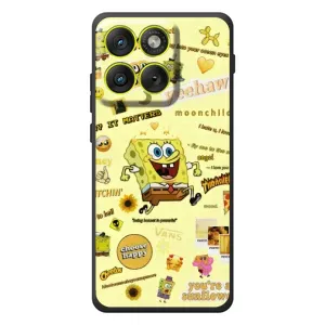 Силиконовый чехол Спанч Боб на Мо Motorola Edge 70 (Спанч Боб бежит)