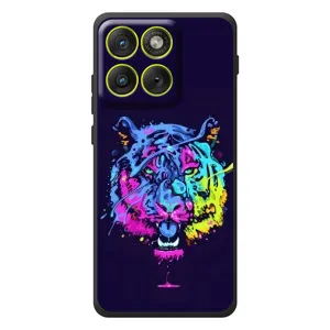 Силиконовый бампер с картинкой животных для Motorola Edge 70 (Тигр-Арт)