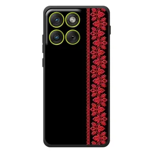 Силиконовый Чехол на Motorola Edge 70 с картинкой Вышиванки (Вышиванка на черном)