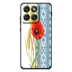 Силиконовый Чехол на Motorola Edge 70 с картинкой Вышиванки (Вышиванка с цветком)