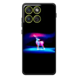 Силиконовый бампер с картинкой животных для Motorola Edge 70 (Яркий олень)