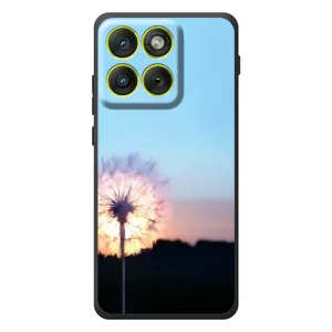 Силиконовый Чехол с одуванчиками на Motorola Edge 70 (Закат с одуванчиком)