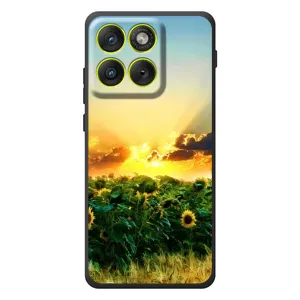 Чехлы с картинкой Подсолнухов для Мо Motorola Edge 70 (Закат Солнца)