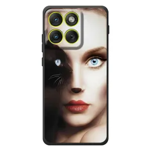 Бампер с изображением Котиков для Мо Motorola Edge 70 (Женщина кошка)