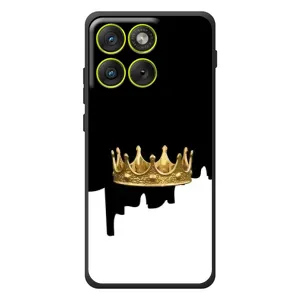 Чохол (Корона на чорному фоні) для Motorola Eдж 70 (Золота корона)