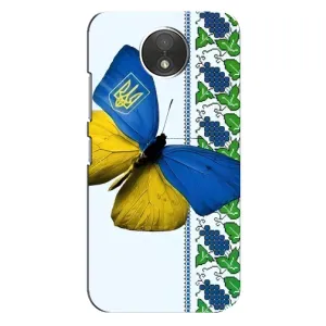 Чехол с Украинской символикой на Мото С (Бабочка)