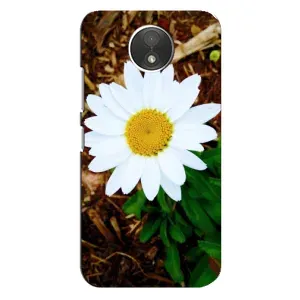 Чехол с ромашками на Motorola Moto C (XT1750) (Белая ромашка)