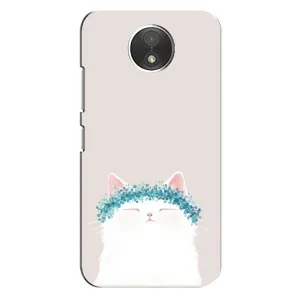 Чехол на тематику: Коты для Motorola Moto C (XT1750) (Белый котик)