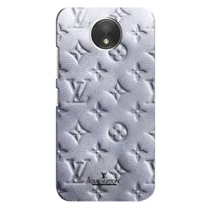 Текстурный Чехол Louis Vuitton для Мото С (Белый ЛВ)
