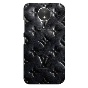 Текстурный Чехол Louis Vuitton для Мото С (Черный ЛВ)