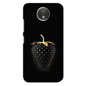 Чехол с изображением вкусной еды для Motorola Moto C (XT1750) (Чёрная клубника)