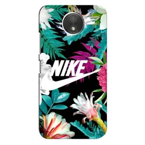 Силиконовый Чехол на Motorola Moto C (XT1750) с картинкой Nike (Цветочный Nike)