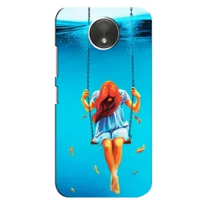 Чехол Стильные девушки на Motorola Moto C (XT1750) (Девушка на качели)