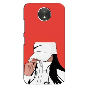 Силиконовый Чехол на Motorola Moto C (XT1750) с картинкой Стильных Девушек (Девушка Nike)