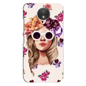 Чехол с картинкой Модные Девчонки Motorola Moto C (XT1750) (Девушка в очках)