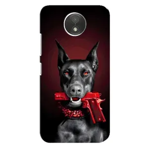 Чехол ДОБЕРМАН для Motorola Moto C (XT1750) (Доберман злой)