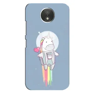 Чехол Unicorn на Motorola Moto C (XT1750) (Единорог космонавт)