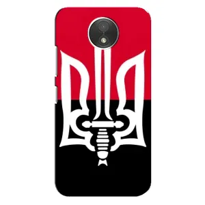 Чехлы УПА (Красно-Чёрный) на Motorola Moto C (XT1750) (Герб Украины)