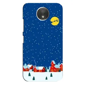 Силиконовый бампер на рождество для Motorola Moto C (XT1750) (Город в снегу)