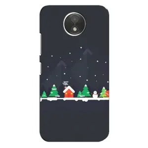 Силиконовый бампер на рождество для Motorola Moto C (XT1750) (Город зимний)