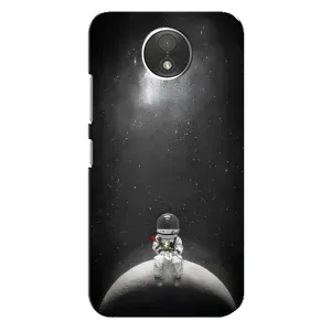 Силиконовый Чехол с принтом "Космонавты" на Motorola Moto C (XT1750) (Космонавт романтик)