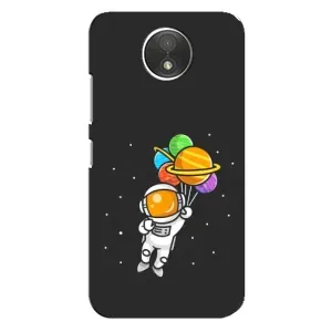 Силиконовый Чехол с принтом "Космонавты" на Motorola Moto C (XT1750) (Космонавт с шариками)