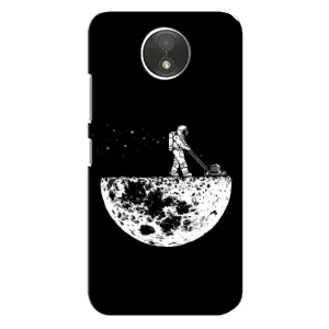 Силиконовый Чехол с принтом "Космонавты" на Motorola Moto C (XT1750) (Космонавт)