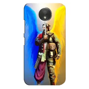 Чехол с картинкой (Патриотический КОЗАК) на Motorola Moto C (XT1750) (Козак с крыльями)