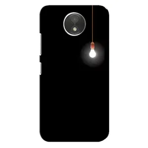 Чехол с картинками на черном фоне для Motorola Moto C (XT1750) (Лампочка)