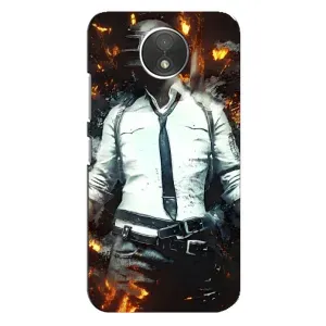 Силиконовый чехол с картинкой "Герой Pubg" на Motorola Moto C (XT1750) (Man Пубг)