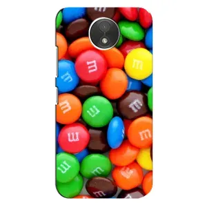 Чехол с изображением вкусной еды для Motorola Moto C (XT1750) (Разноцветные M&M'S)