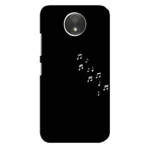 Чехол с картинками на черном фоне для Motorola Moto C (XT1750) (Ноты)