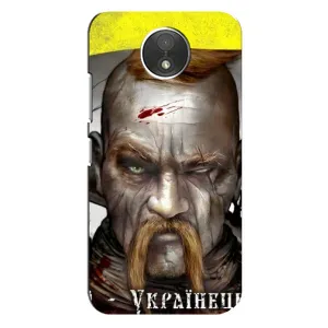 Чехол с картинкой (Патриотический КОЗАК) на Motorola Moto C (XT1750) (Одноглазый Козак)